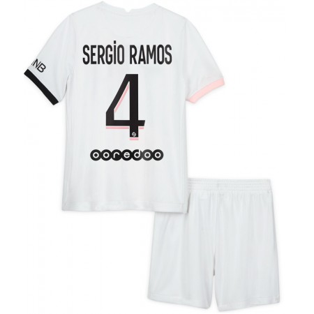 Billiga Fotbollströjor Paris Saint-Germain Sergio Ramos 4 Barn Borta tröja 2021/22 Kortärmad 